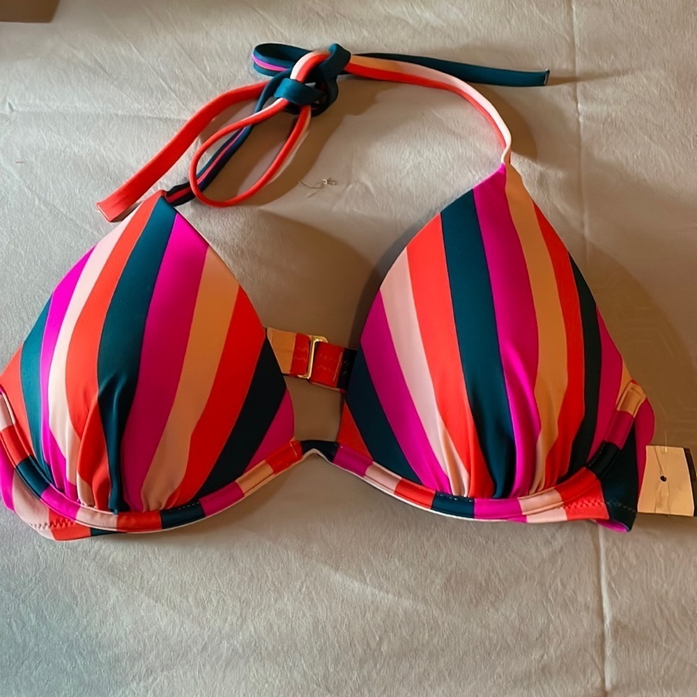 Multi colored striped bikini top MIX & MATCH